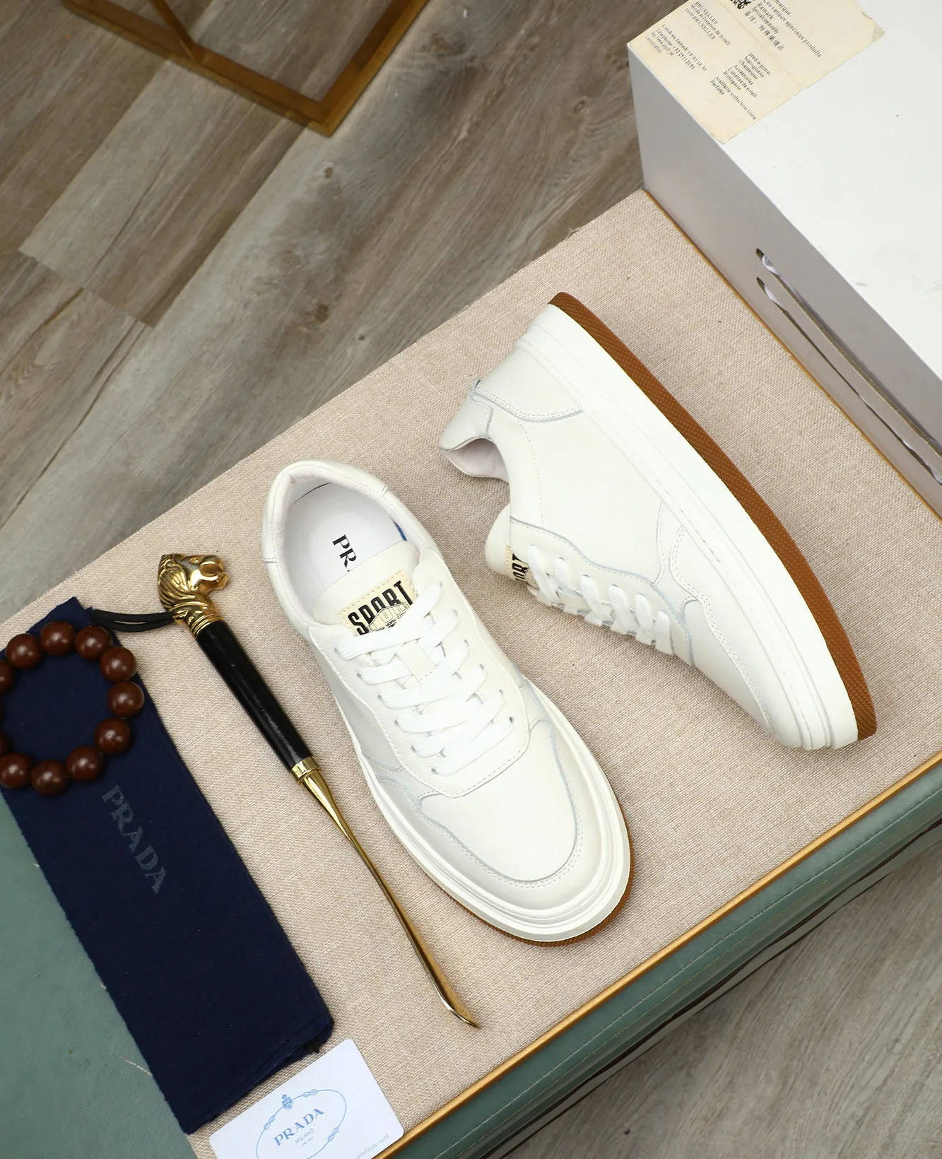 Men's men's shoes 💰440 high-end version. PRADA (Prada) men's casual style, compare the quality at the counter 🧚🏿♂️Imported cowhide fabric 🐎Water-dyed comfortable and soft cowhide lining for feet 🐂Genuine leather outsole with label 🎉 Size 38-44. Can be customized for 45💥🏆
